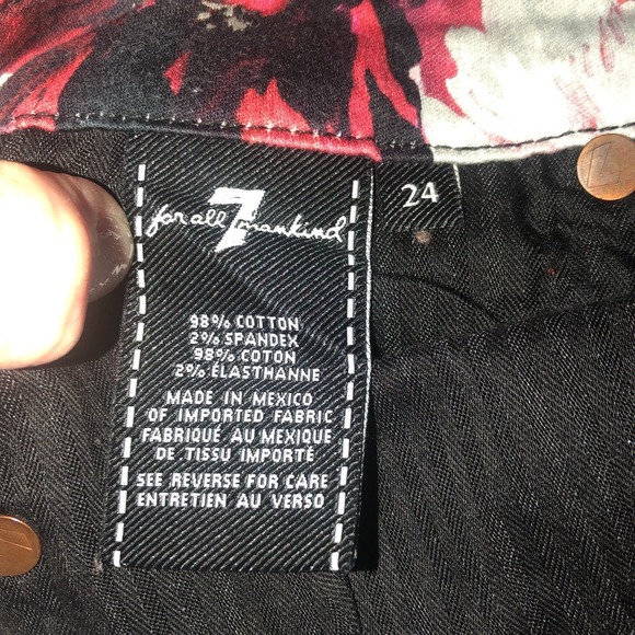7 For All Mankind Mid-Rise Skinny Contour Jeans, Gallery Floral size 24 - Picture 12 of 12